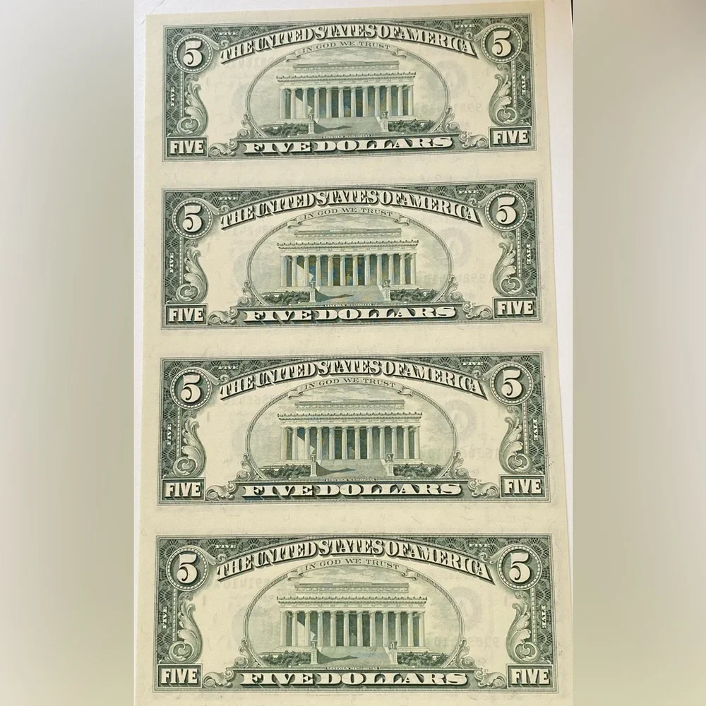 US MINT 1995 UNCUT 5$ BILLS - Picture 5 of 10